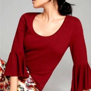 Anthropologie Bell Sleeve Top, size M